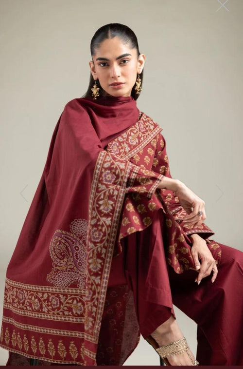 KHADDI Cambric Kurta Pants Duppata