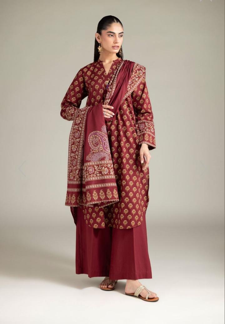 KHADDI Cambric Kurta Pants Duppata