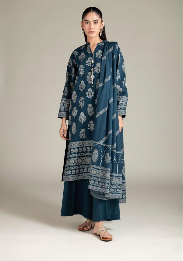 KHADDI Cambric Kurta Pants Duppata