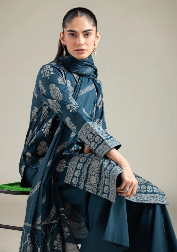 KHADDI Cambric Kurta Pants Duppata